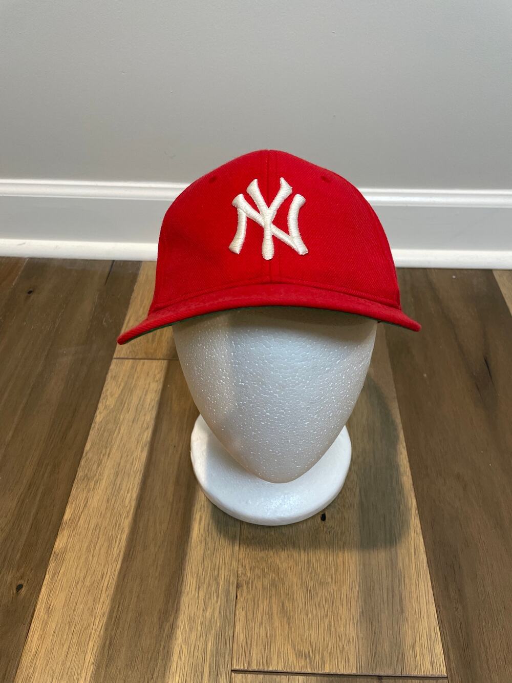 NY Yankees Wool Blend Baseball Hat Size 7 3/8 Red H Kap